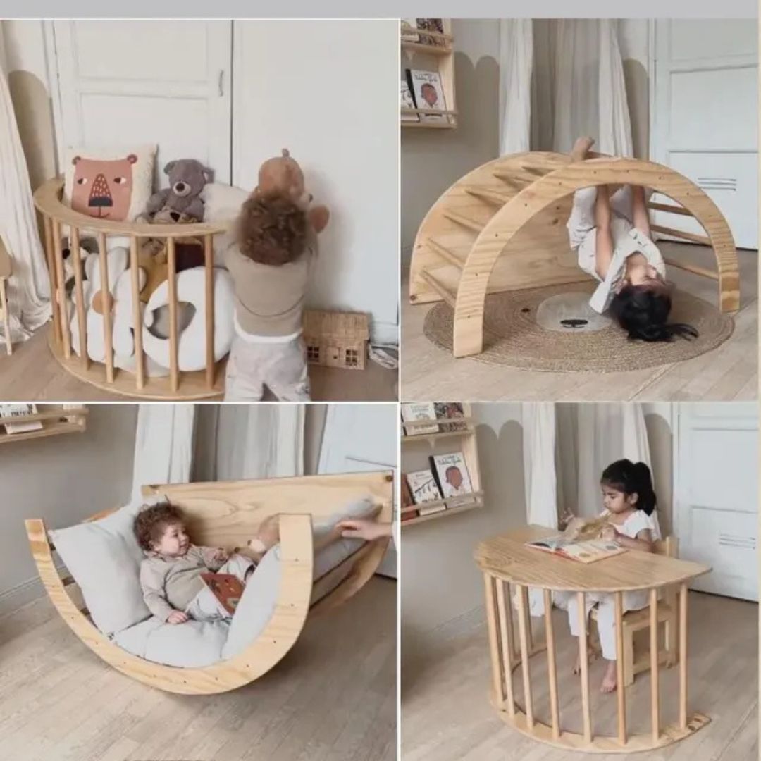 Multi-Functional Wooden Play Set With Cushions