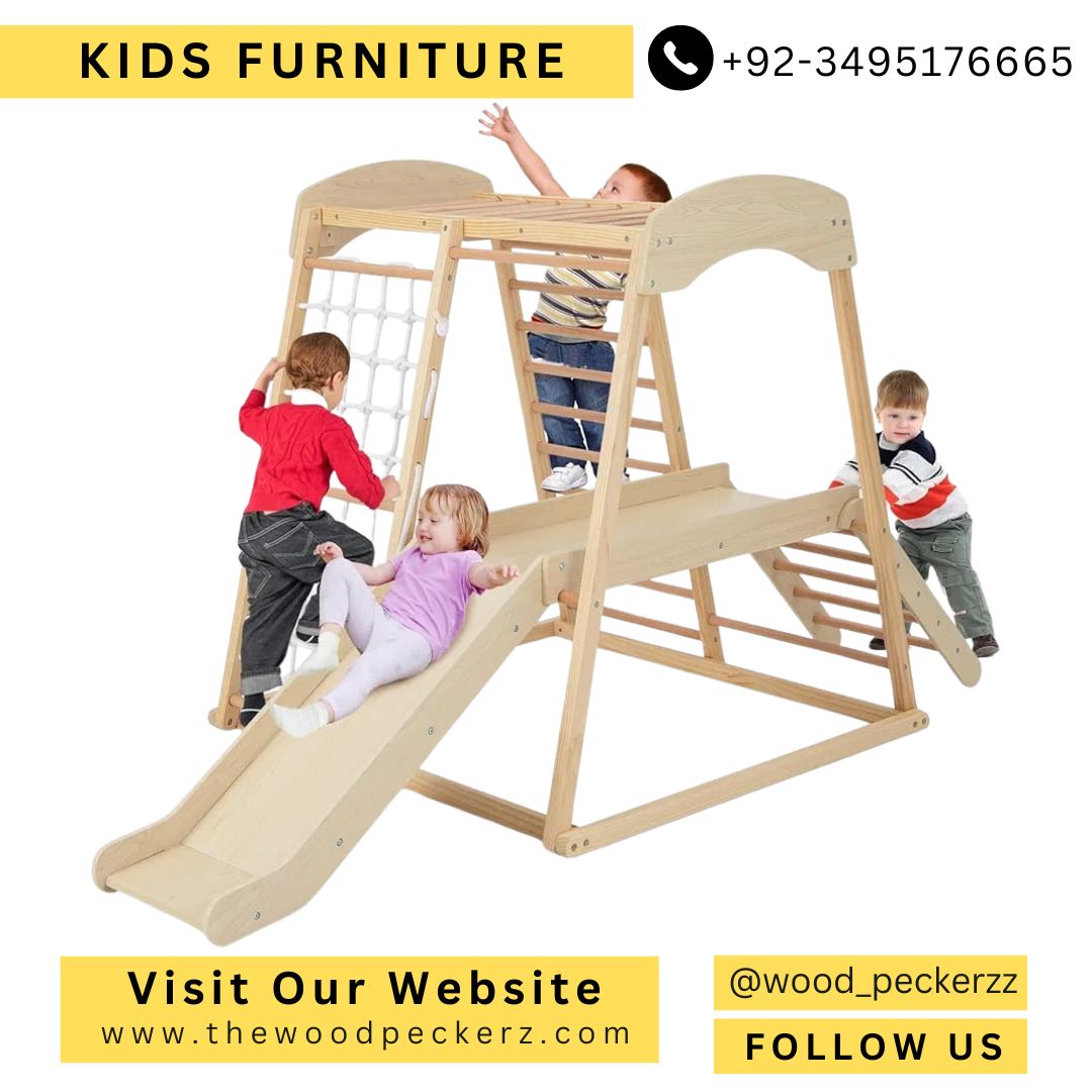 Indoor Climbing Stand, Pull Up Bar & Slide & Climbing Net & Ladder & Tunnel, Indoor Playground