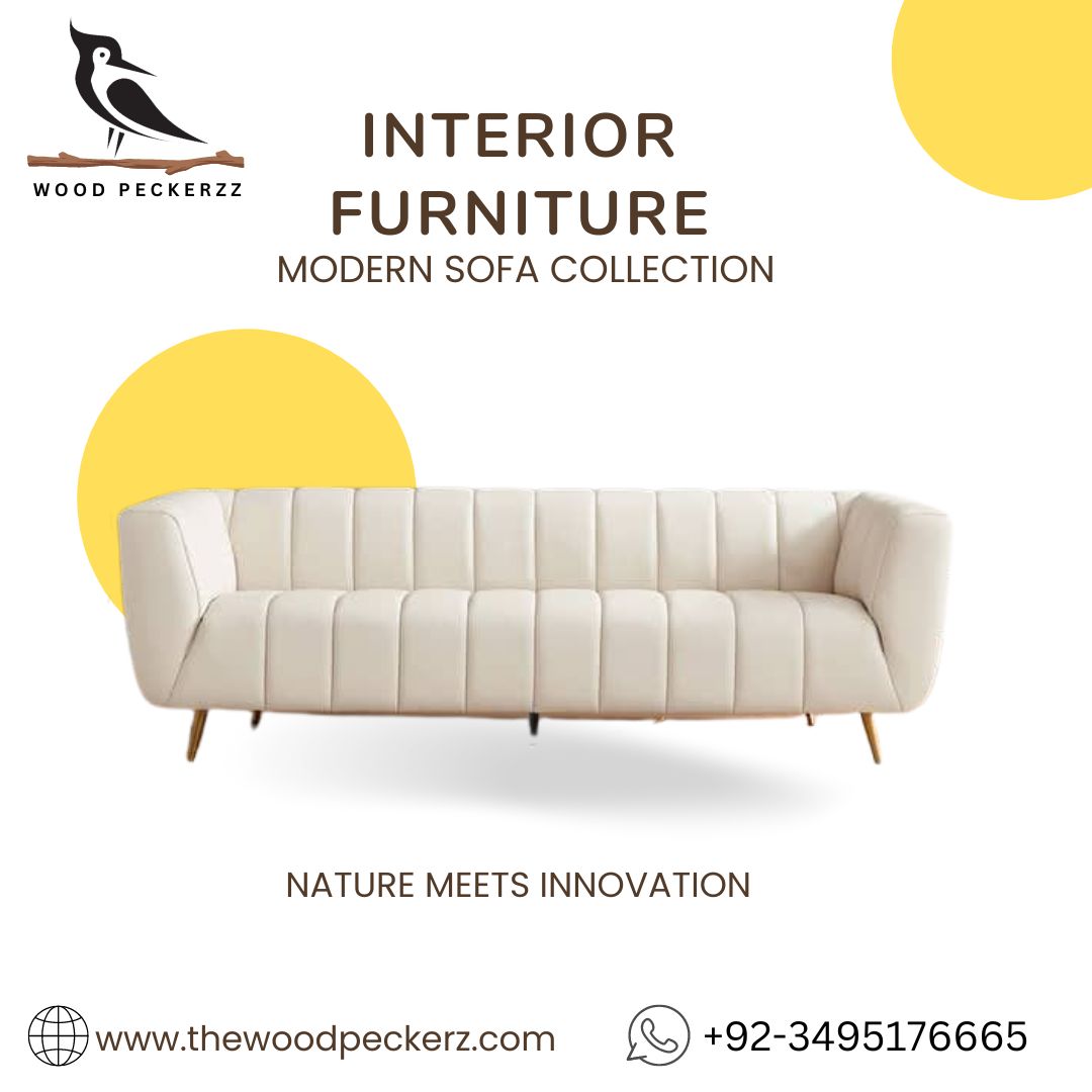 LaMattina Genuine Italian Beige Channel Tufted Sofa