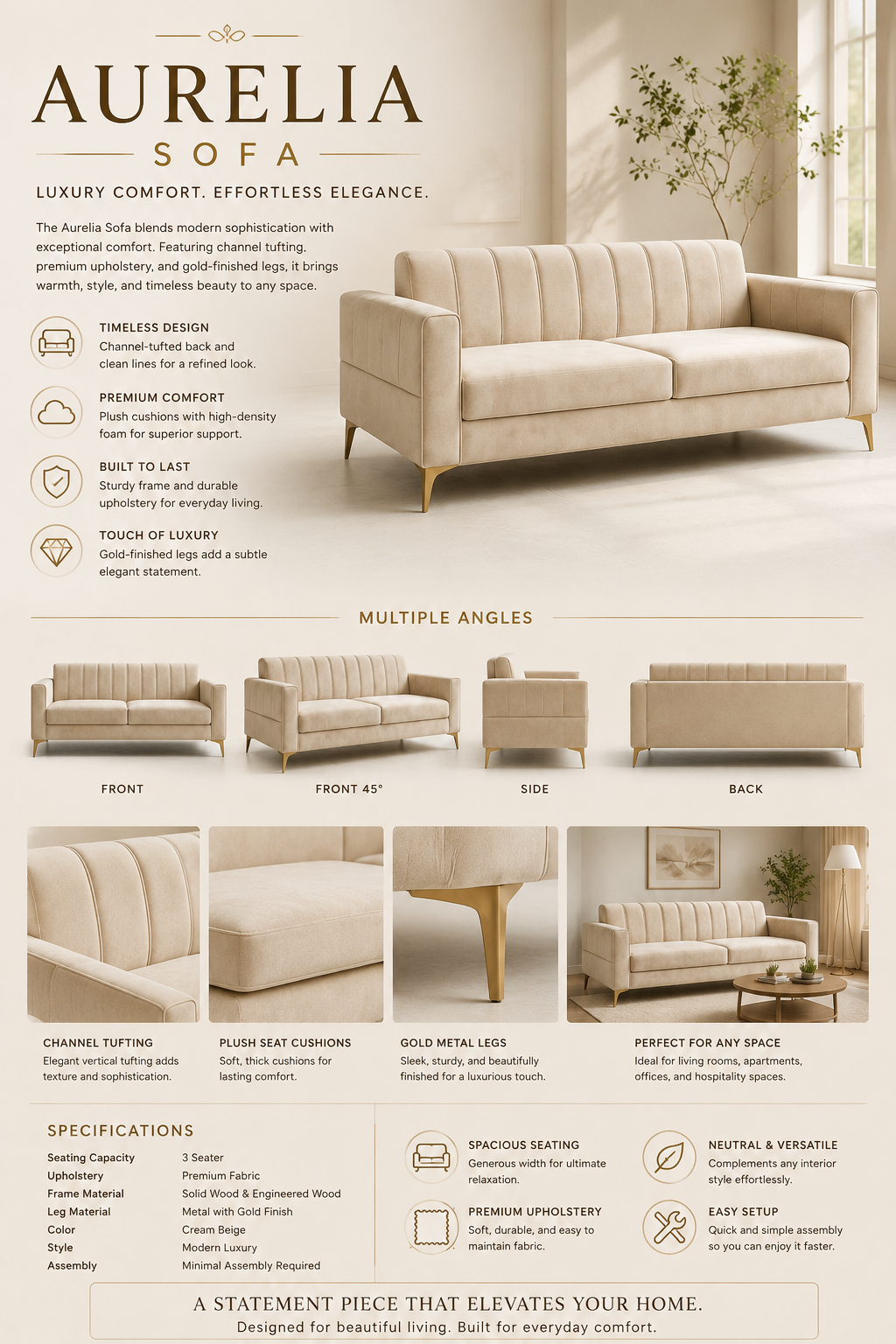 Aurelia Wooden Sofa