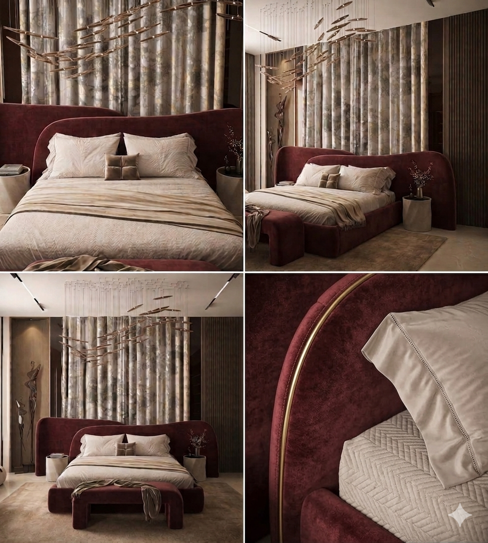 The Signature Crimson Avant-Garde Suite with Side tables