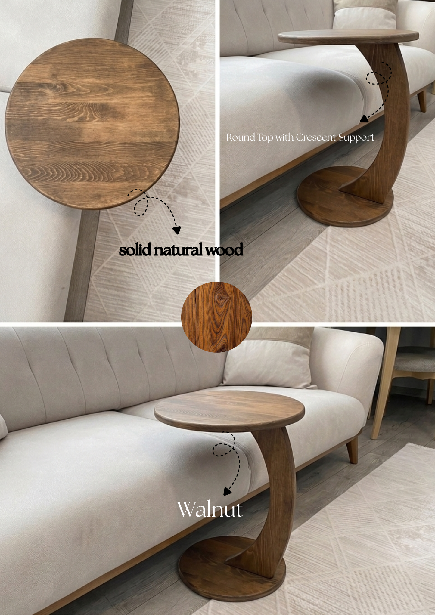 The Crescent C-Side Table,Coffee Table