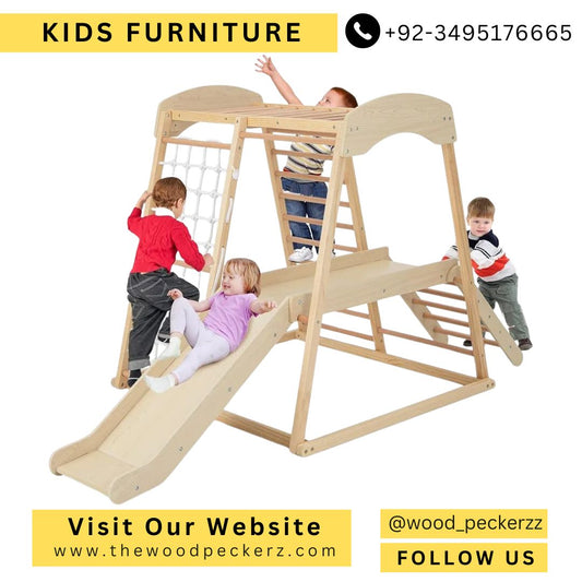 Indoor Climbing Stand, Pull Up Bar & Slide & Climbing Net & Ladder & Tunnel, Indoor Playground