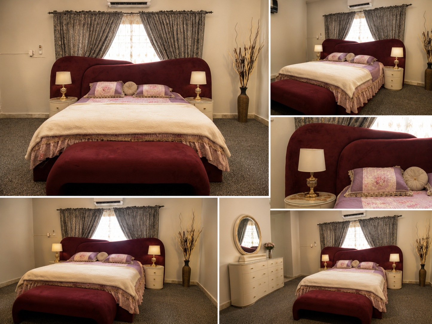 The Signature Crimson Designer Master Bed with Side tables