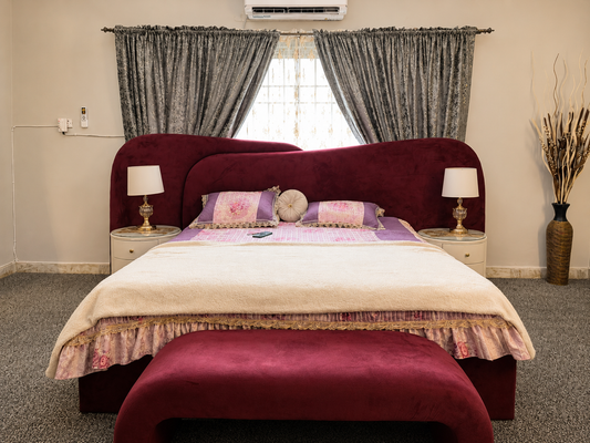 The Signature Crimson Designer Master Bed with Side tables