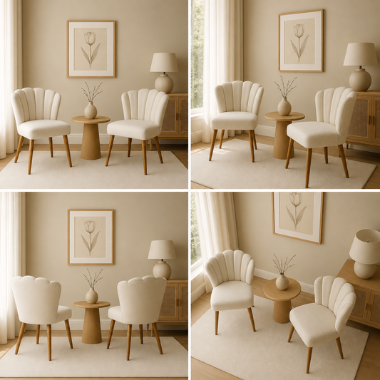 The Serene Scallop Lounge Chair Set
