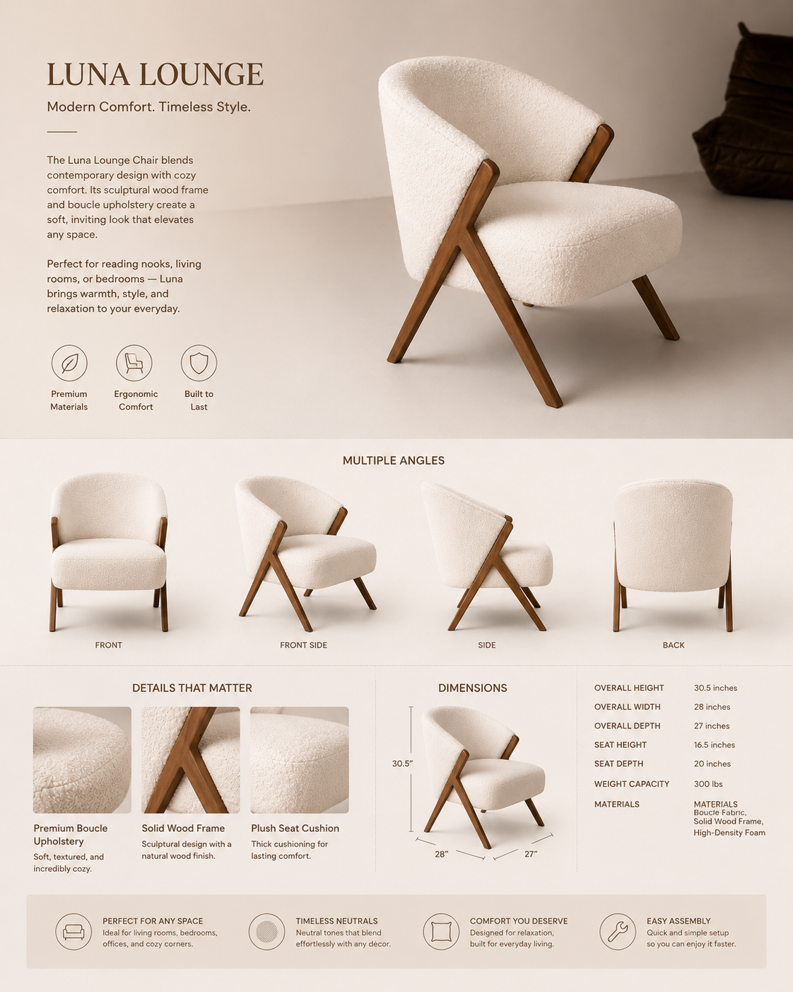 Luna Lounge Chair – Modern Comfort