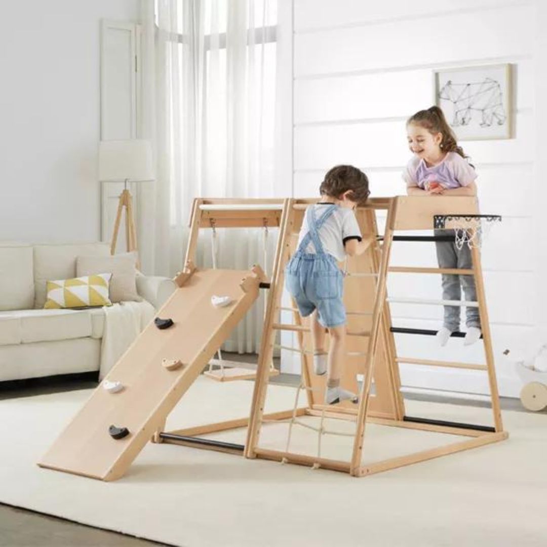 Kids' Wooden Playset for Indoor and Outdoor Use