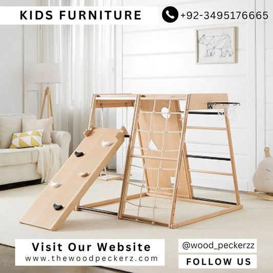 Kids' Wooden Playset for Indoor and Outdoor Use