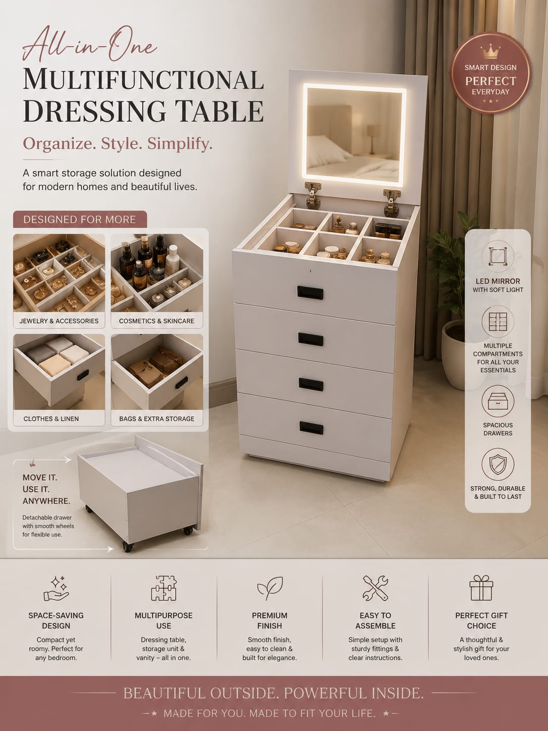 All-in-One Multifunctional Dressing Table