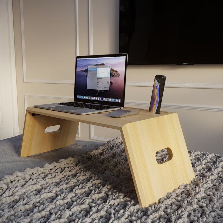 Portable Wooden Desk for Couch & Bed Use